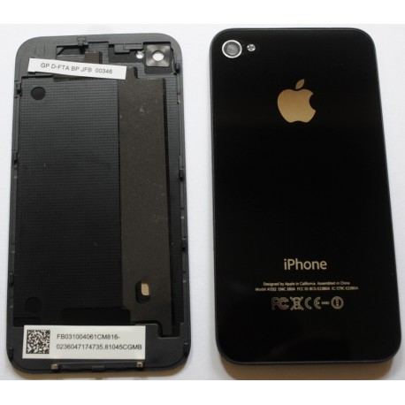 Vitre arrière blanche pour iPhone 4 montée sur châssis.
